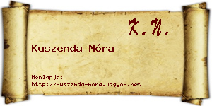 Kuszenda Nóra névjegykártya